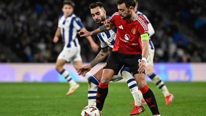 Kết quả trận đấu Real Sociedad đấu với Man Utd - Fernandes mắc lỗi trong vòng cấm